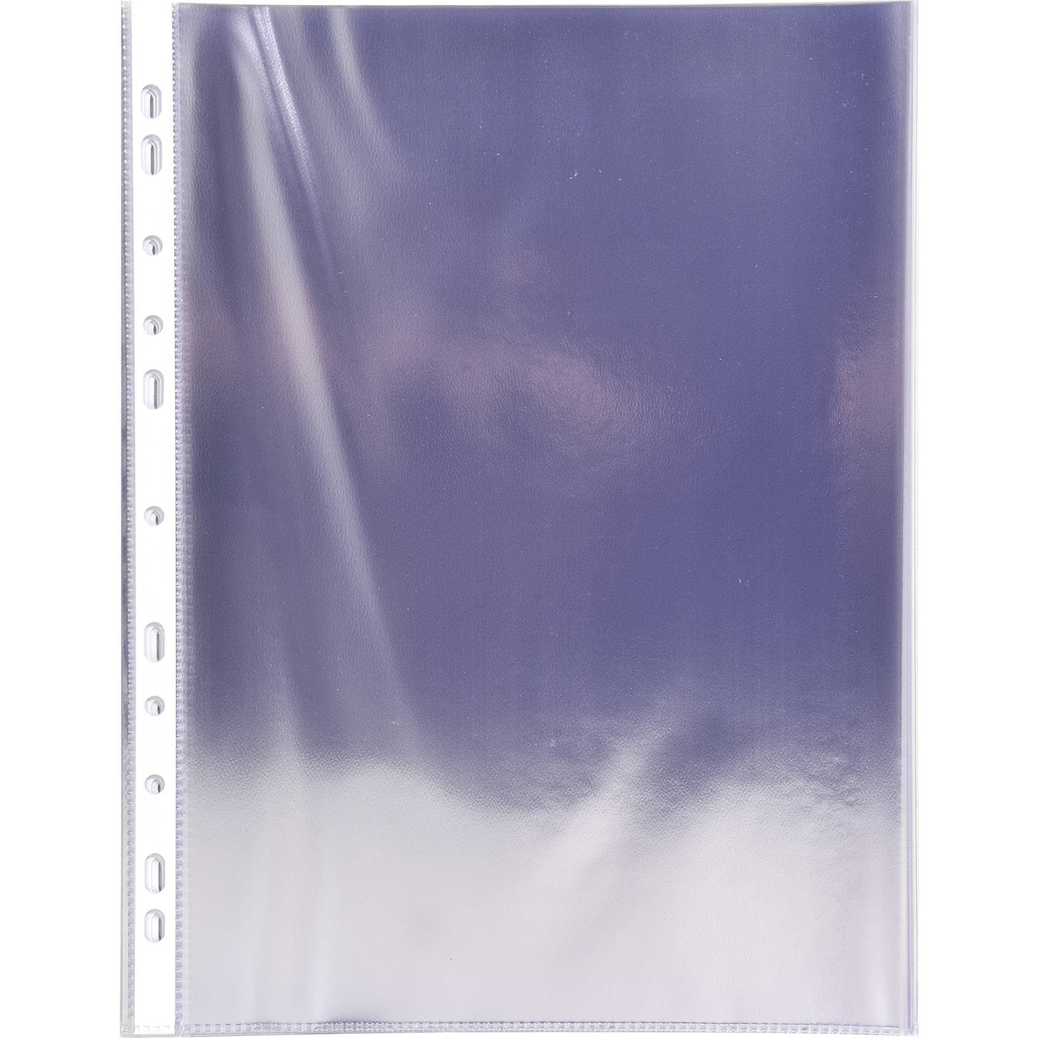 Exacompta Pack 100 Prospekthüllen gelocht glattem PVC 80µ A4 hoch Kristall 3194E-0