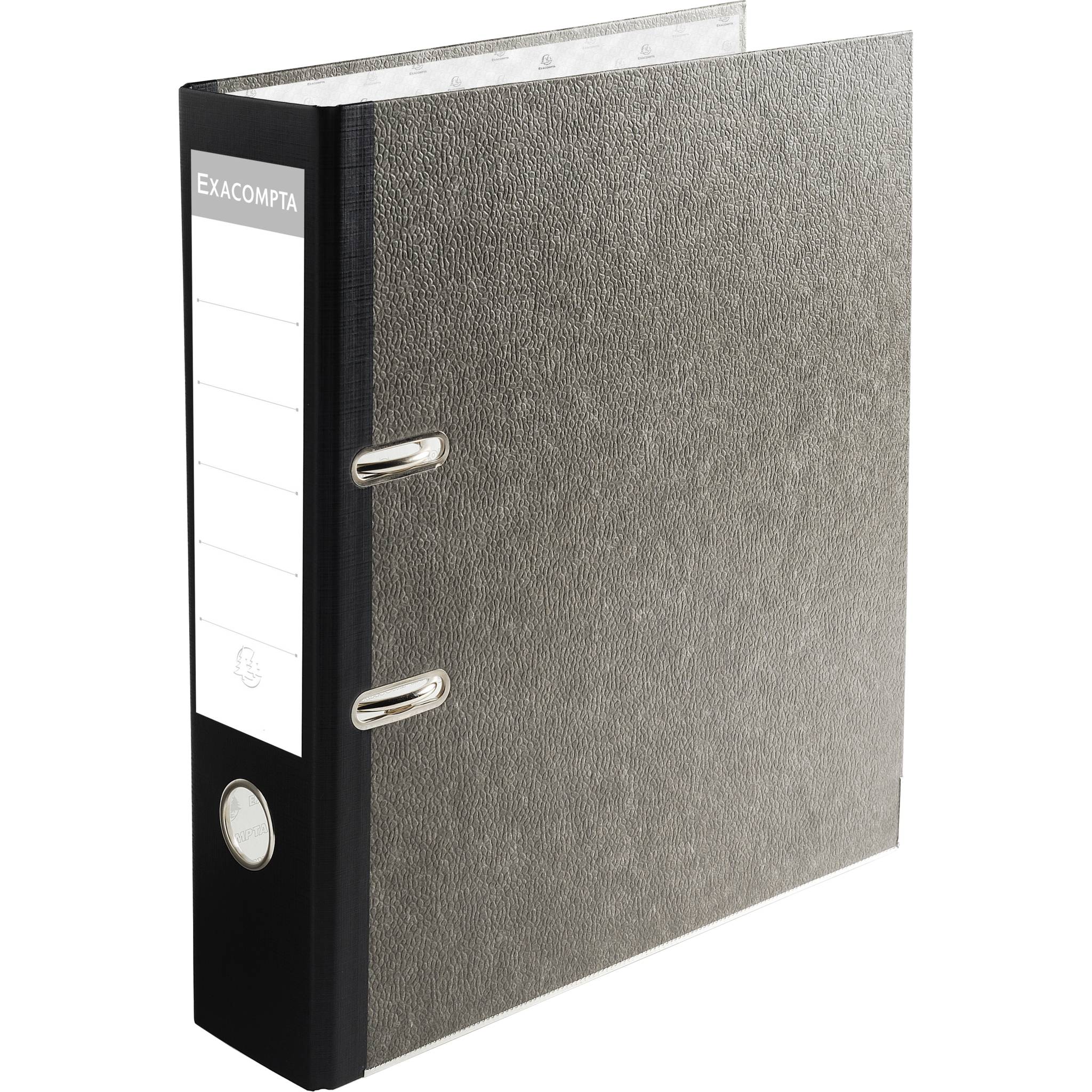 Exacompta 10x Ordner Wolkenmarmor 2Ring 80mm Rücken A4 schwarz 53681E-0