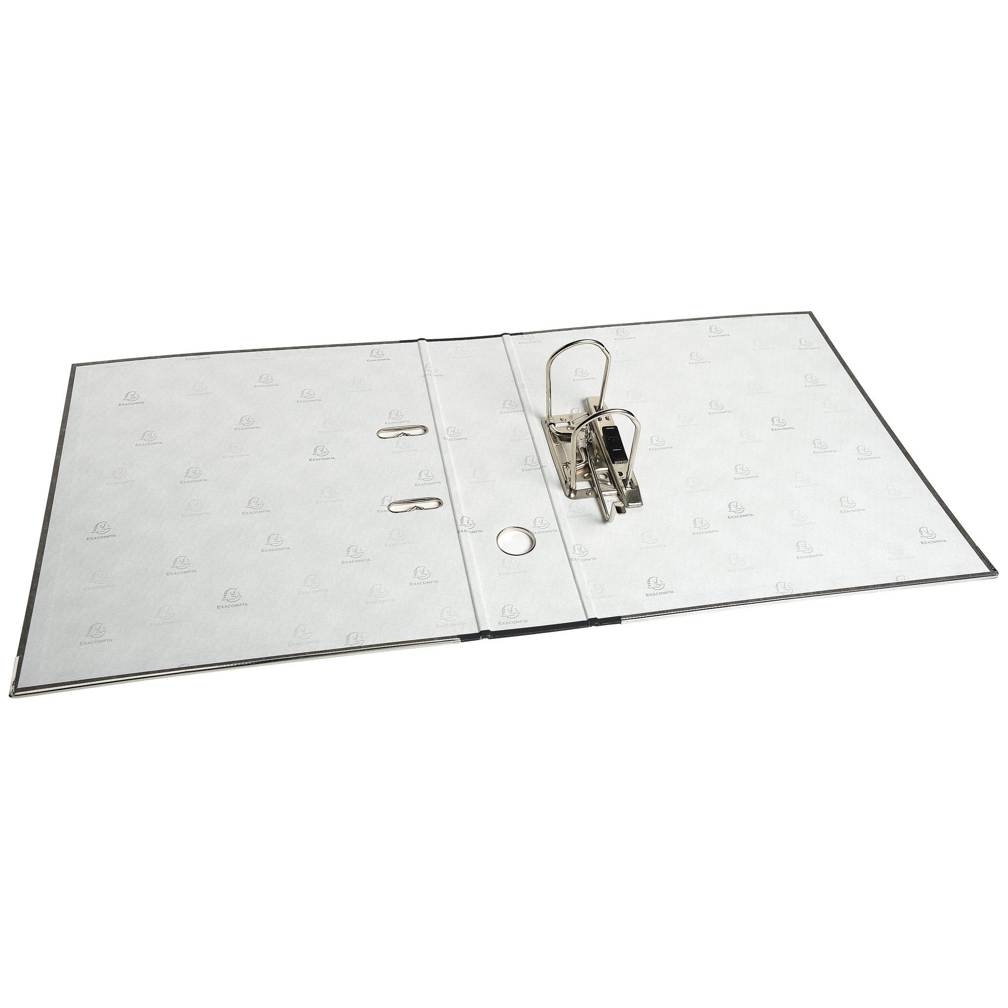 Exacompta 10x Ordner Wolkenmarmor 2Ring 80mm Rücken A4 schwarz 53681E-2