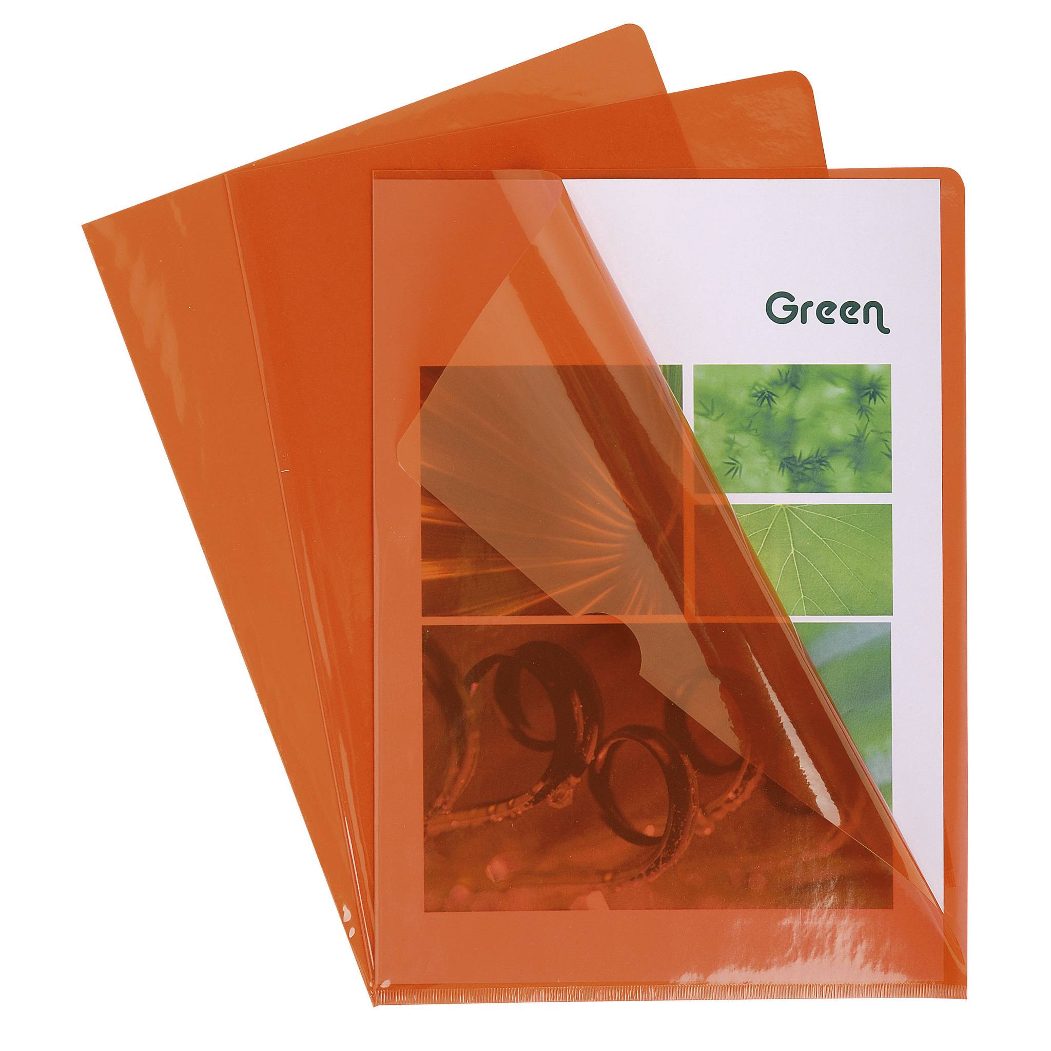 Exacompta Pack 100 Aktensichthüllen glattem festem PVC 130µ A4 Orange 661245E-2