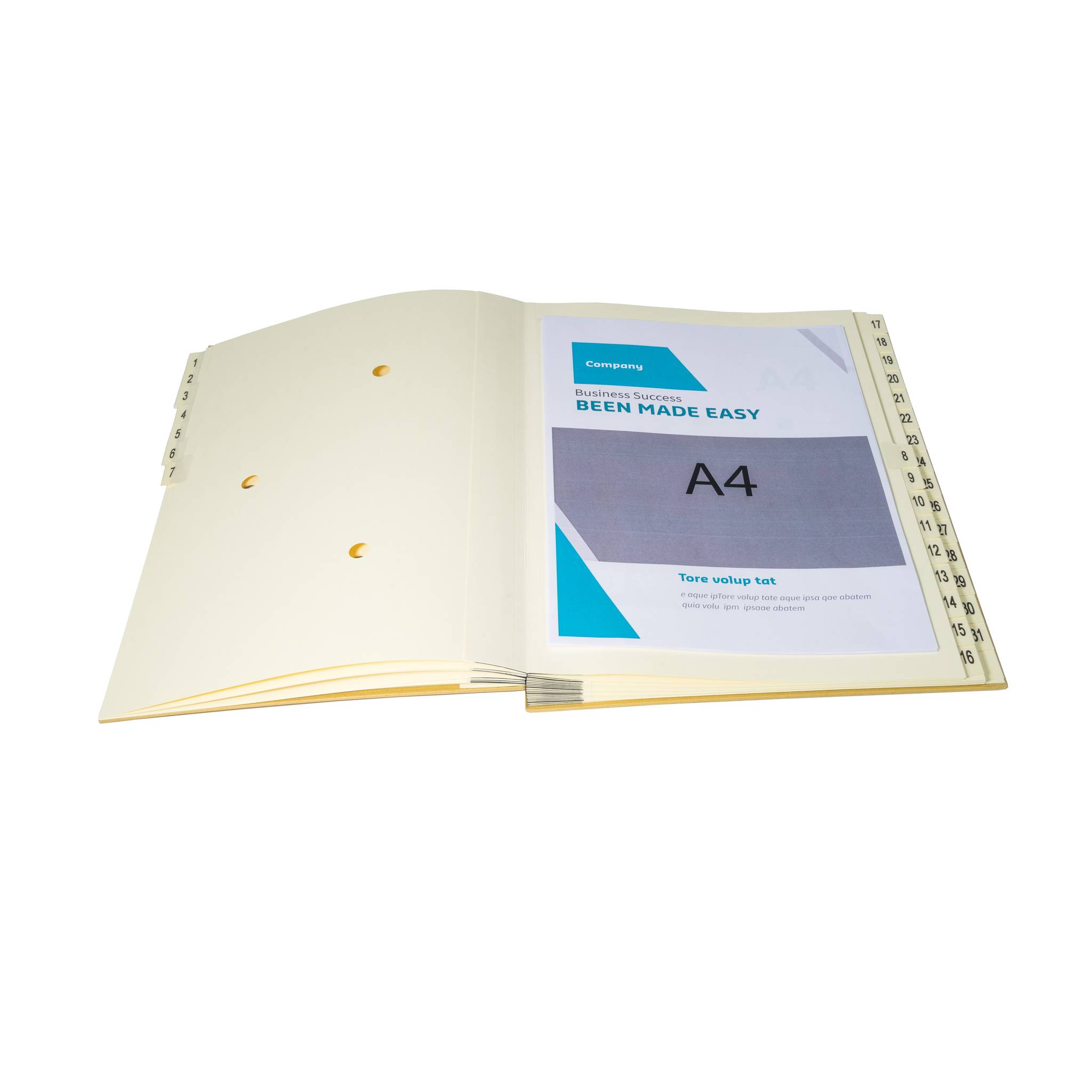 Exacompta Ordnungsmappe mit 31 Fächern von 1-31 Kraft, A4, Kraft braun, 22219E-4