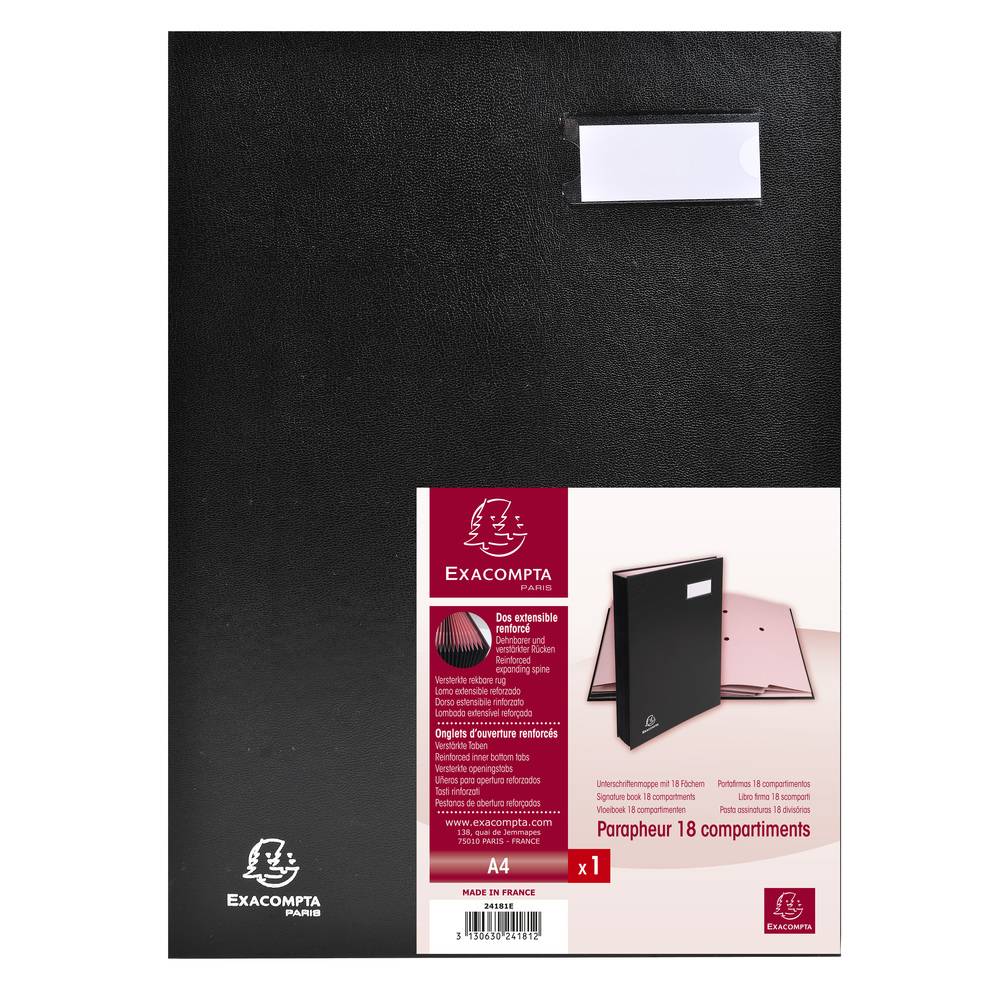 Exacompta Unterschriftenmappe Direktion, 18 Fächer, 24x32cm - Schwarz - 24181E-4