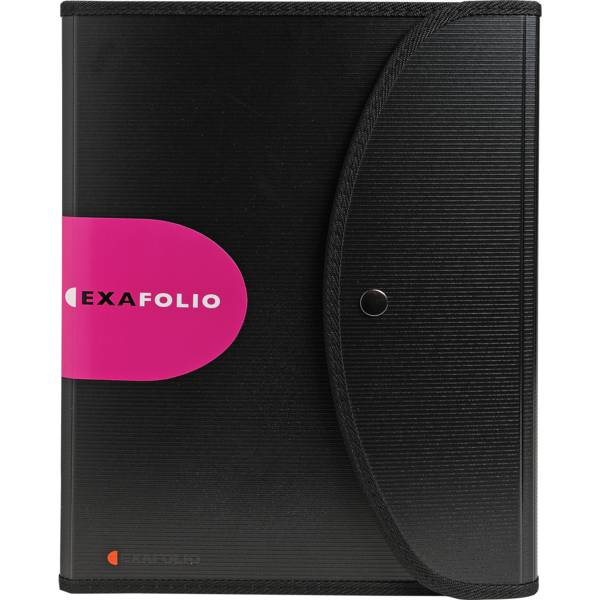 Exacompta 5x Fächermappe Notizblock Tasche 6 Fächer. 255x33cm A4 Schwarz 55834E