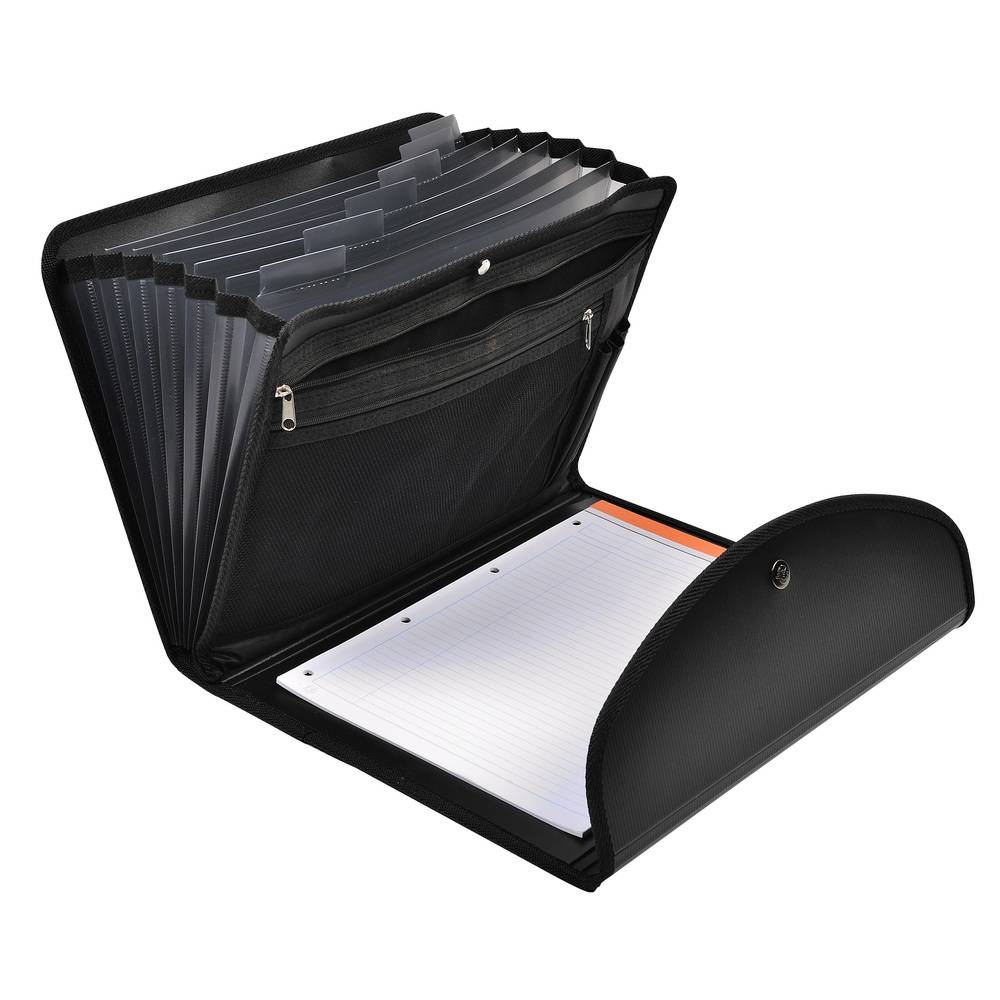 Exacompta 5x Fächermappe Notizblock Tasche 6 Fächer. 255x33cm A4 Schwarz 55834E-2