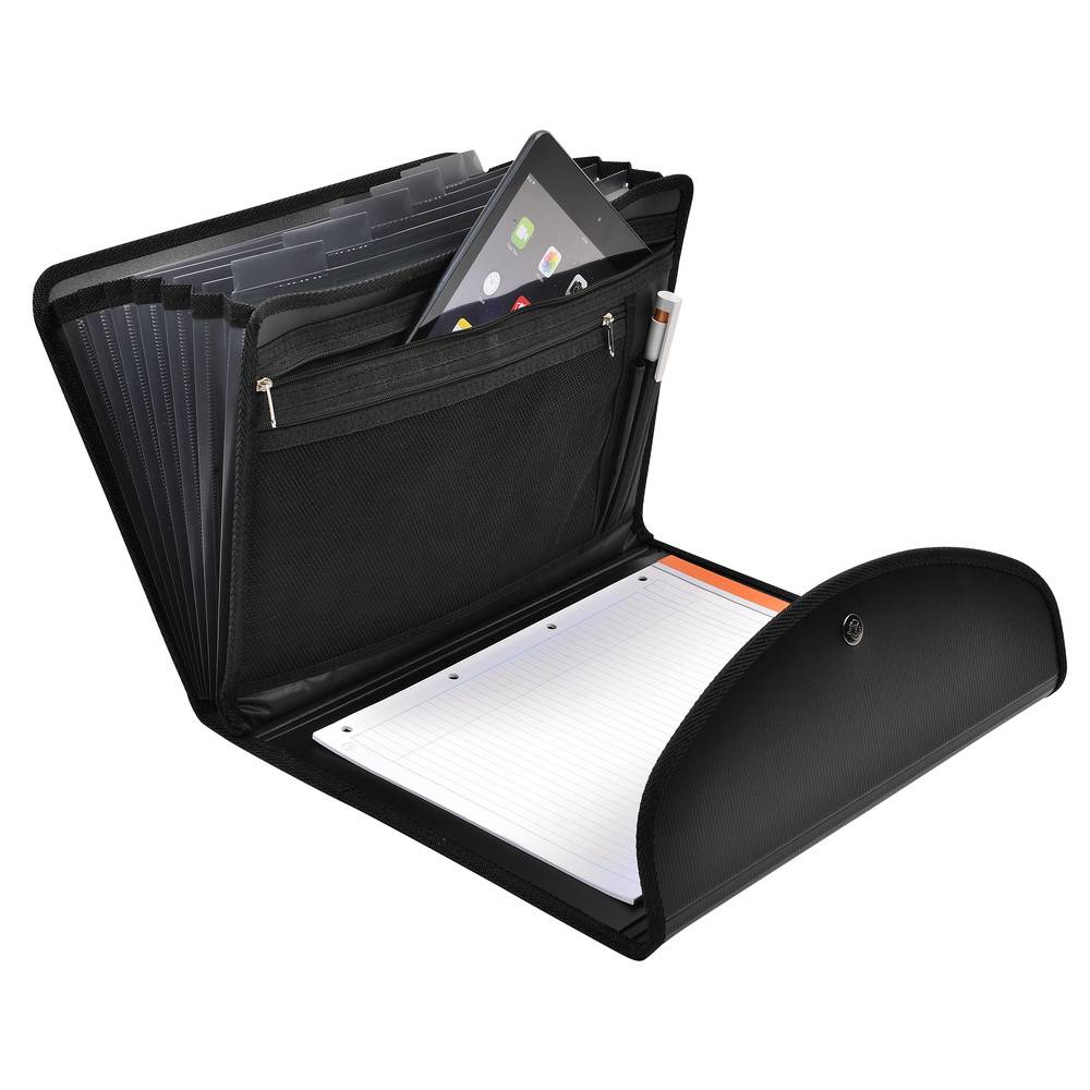 Exacompta 5x Fächermappe Notizblock Tasche 6 Fächer. 255x33cm A4 Schwarz 55834E-3