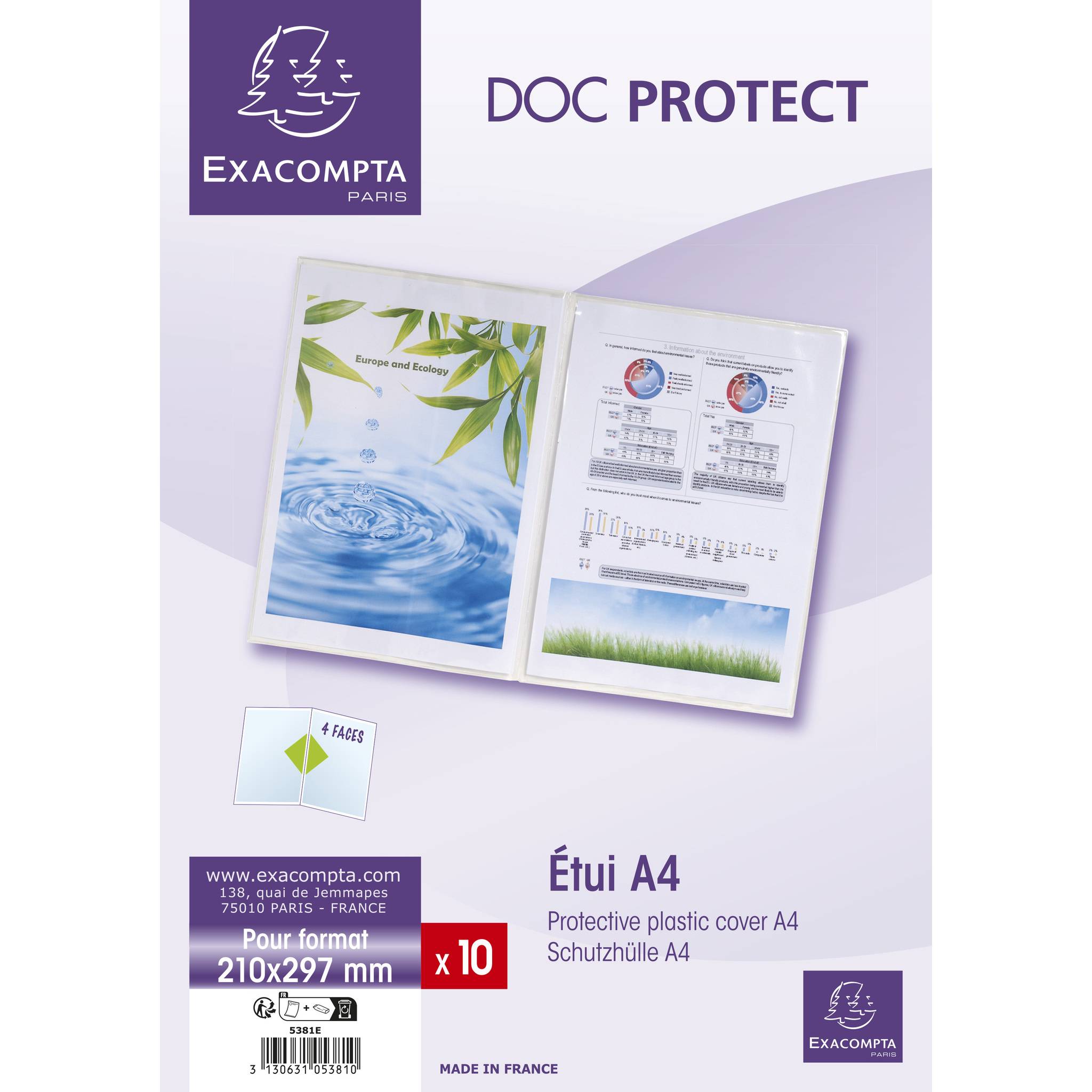 EXACOMPTA Ausweishülle, PVC, 2-fach, 0,15 mm, DIN A4-1