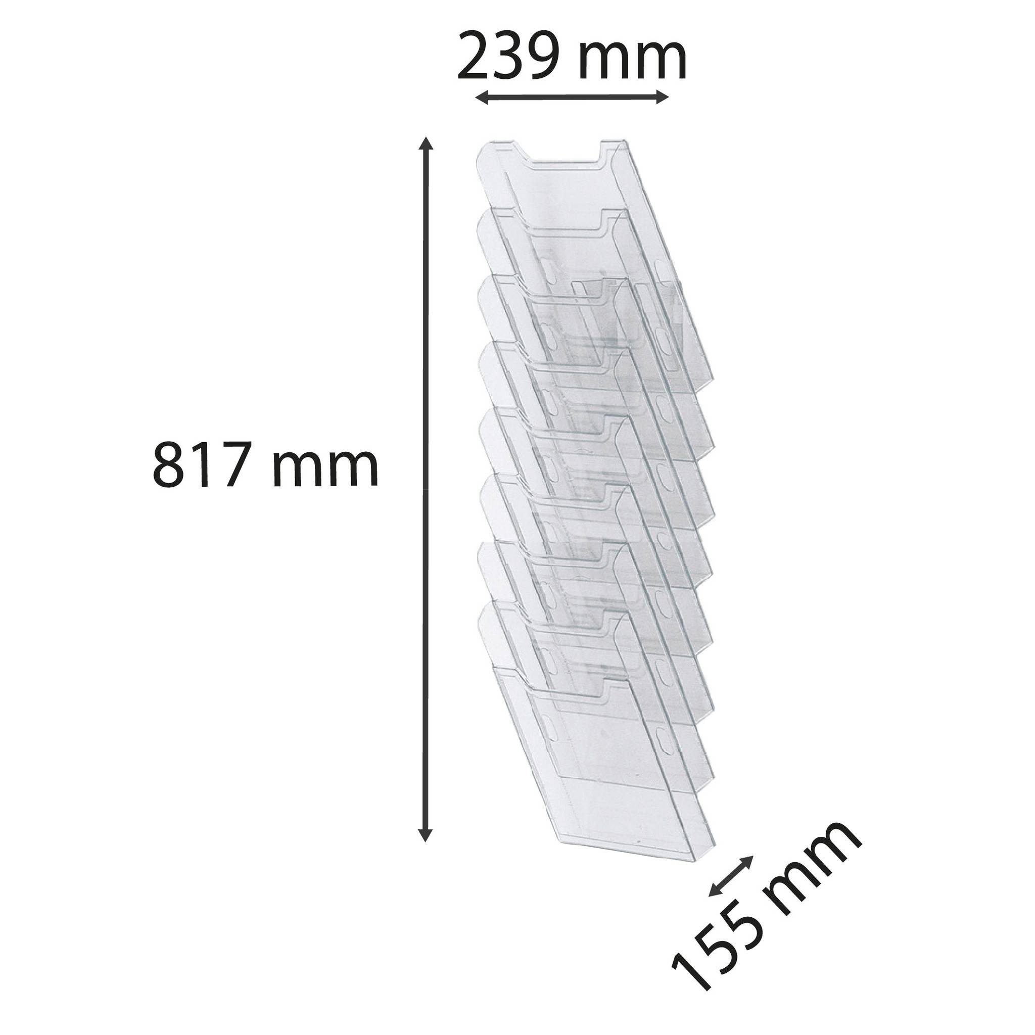 Wandprospekthalter A4 8 Fächer glasklar-2