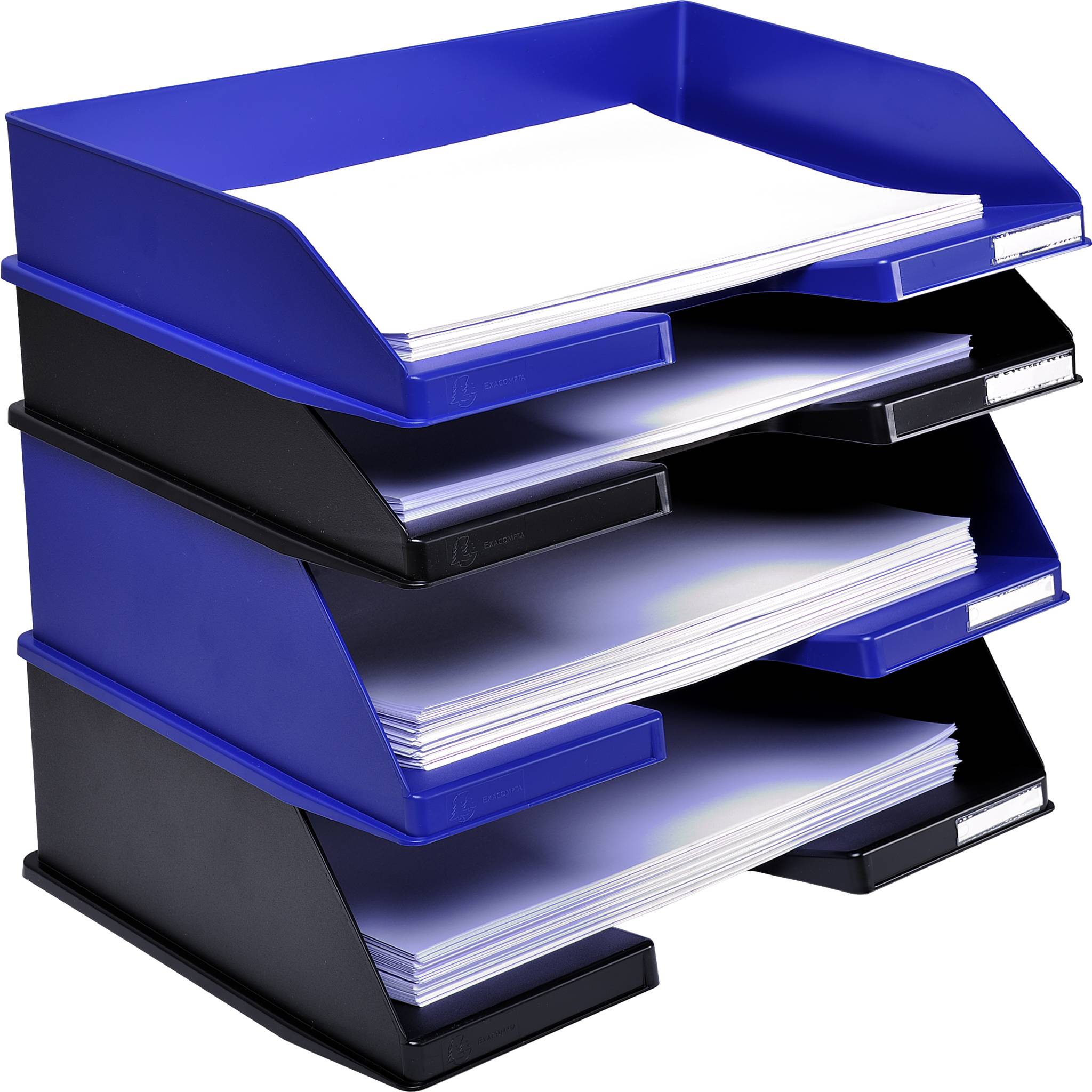 Exacompta 4x Briefablage Combo Maxi, A4+ Querformat, ECOBlack - Schwarz - 11214D-0