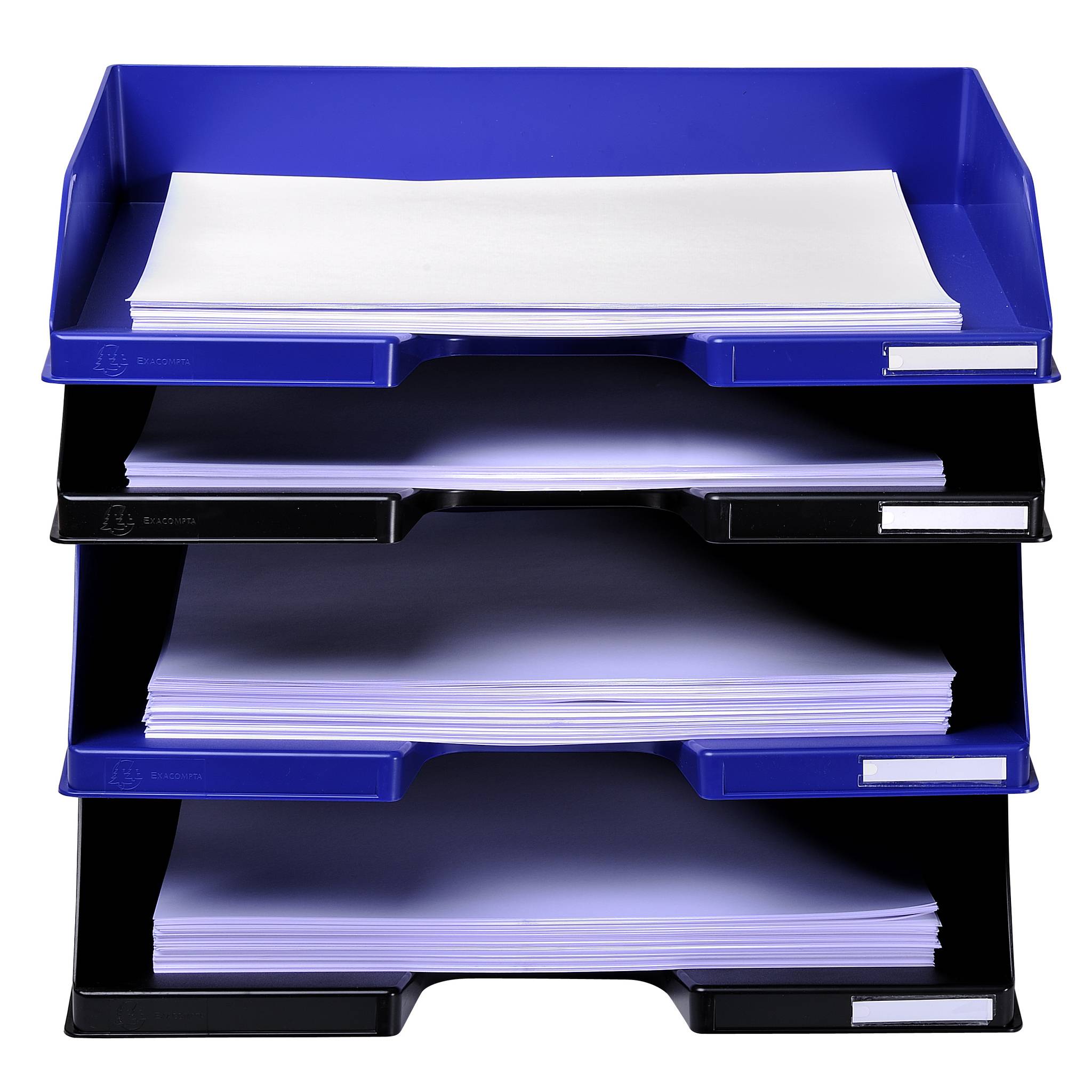 Exacompta 4x Briefablage Combo Maxi, A4+ Querformat, ECOBlack - Schwarz - 11214D-3