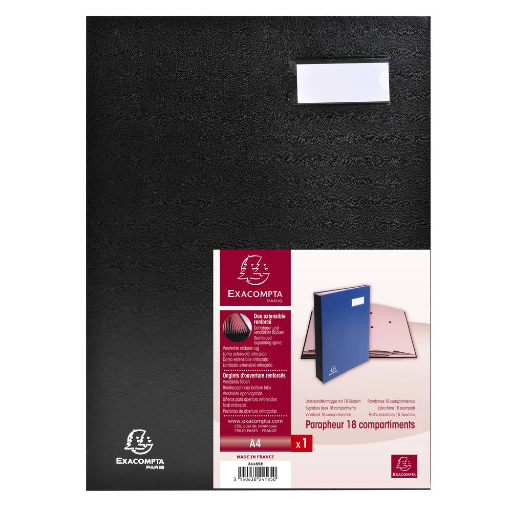 Exacompta Unterschriftenmappe Direktion, 20 Fächer, 24x32cm - Schwarz - 24211E-4
