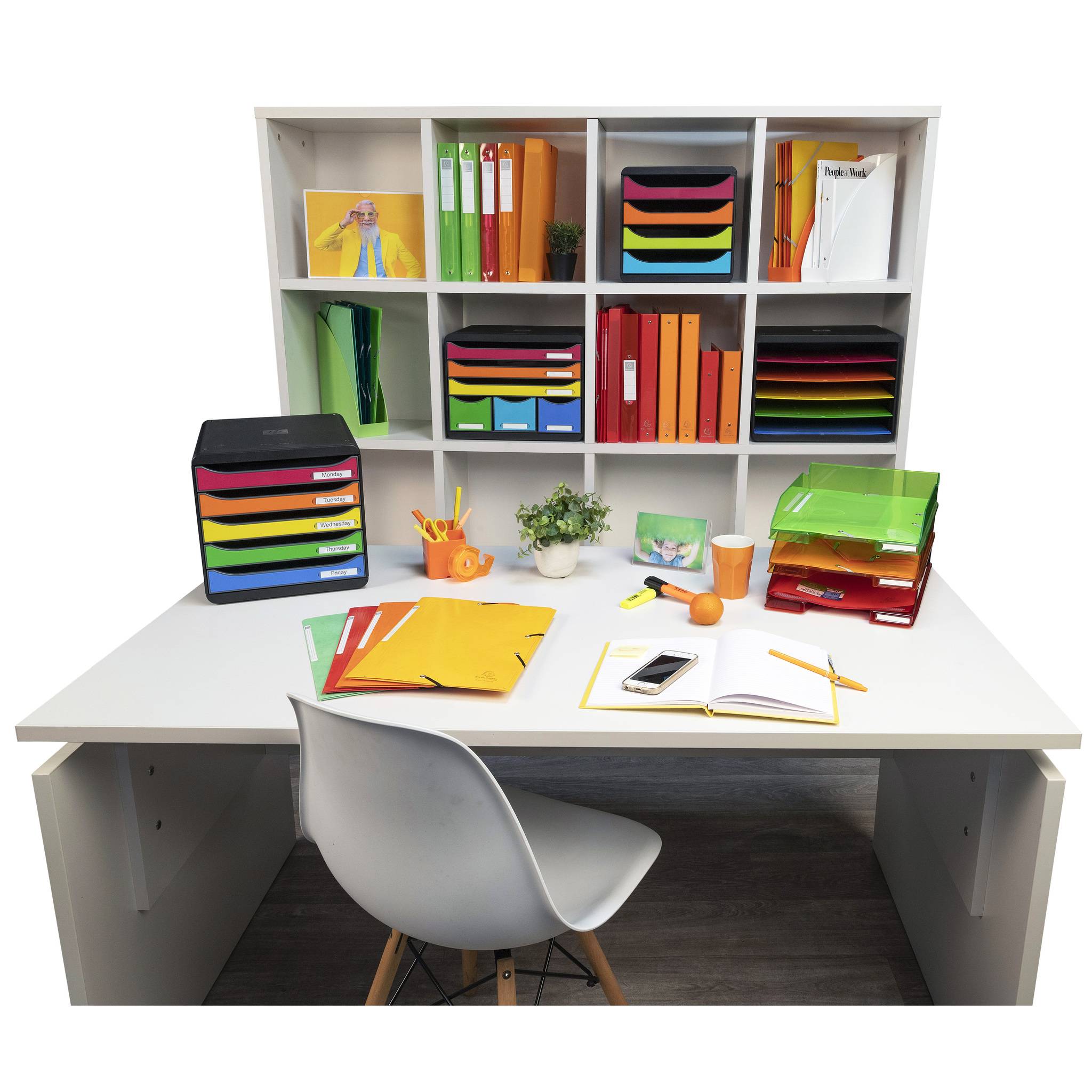 Exacompta Desktopsorter mit 5 Fächern, Querformat, Iderama, Regenbogen, 305798D-3