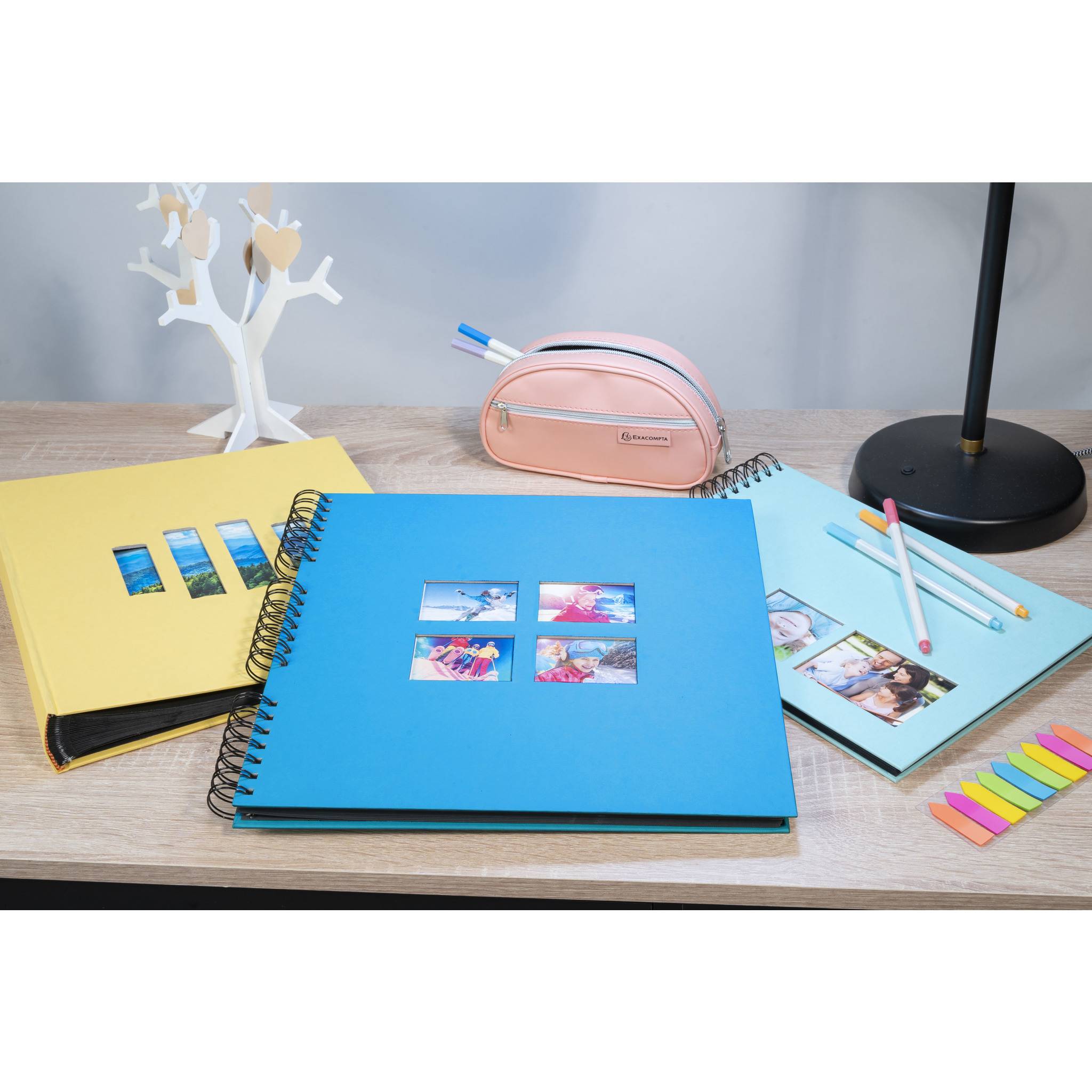 Exacompta Spiralfotoalbum MILANO 32x32 cm, 60 schwarze Seiten - Blau - 15115E-3