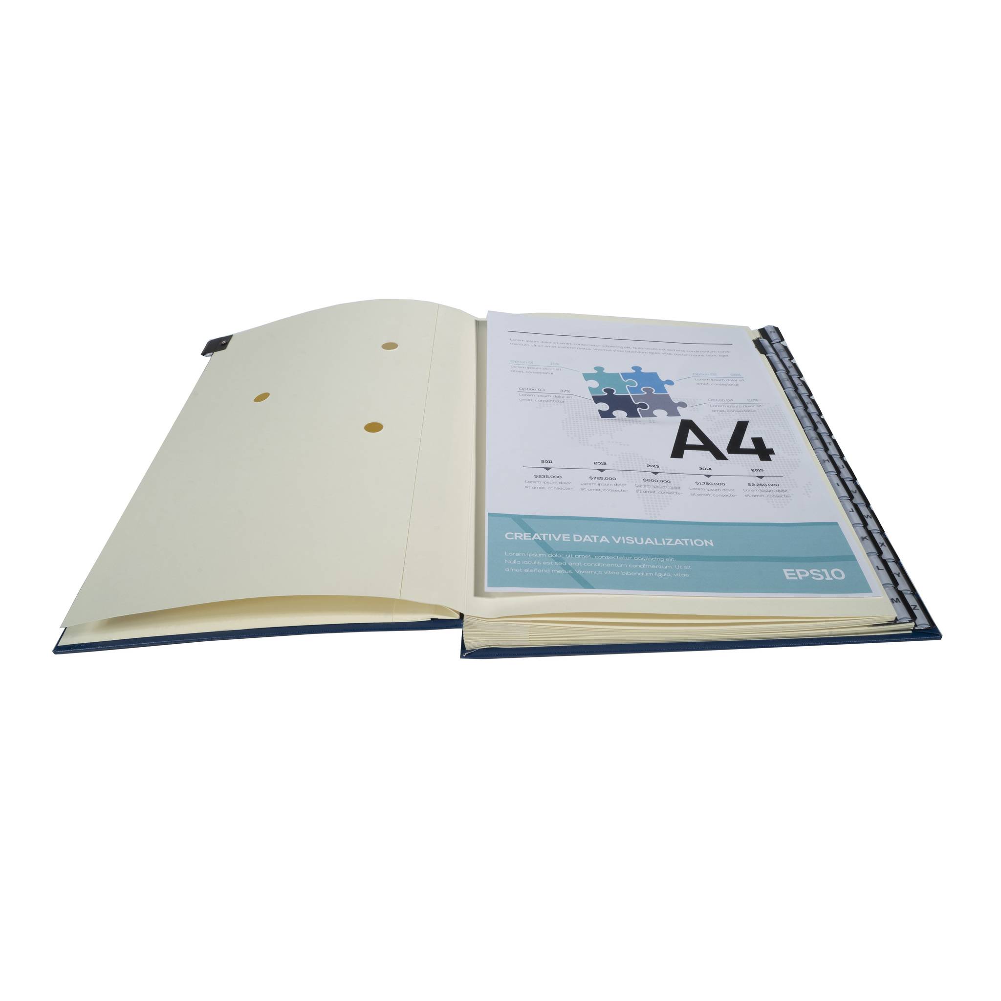 Exacompta Ordnungsmappe Deckel dehnbar 26 Fächer A-Z A4 Blau 621229E-3