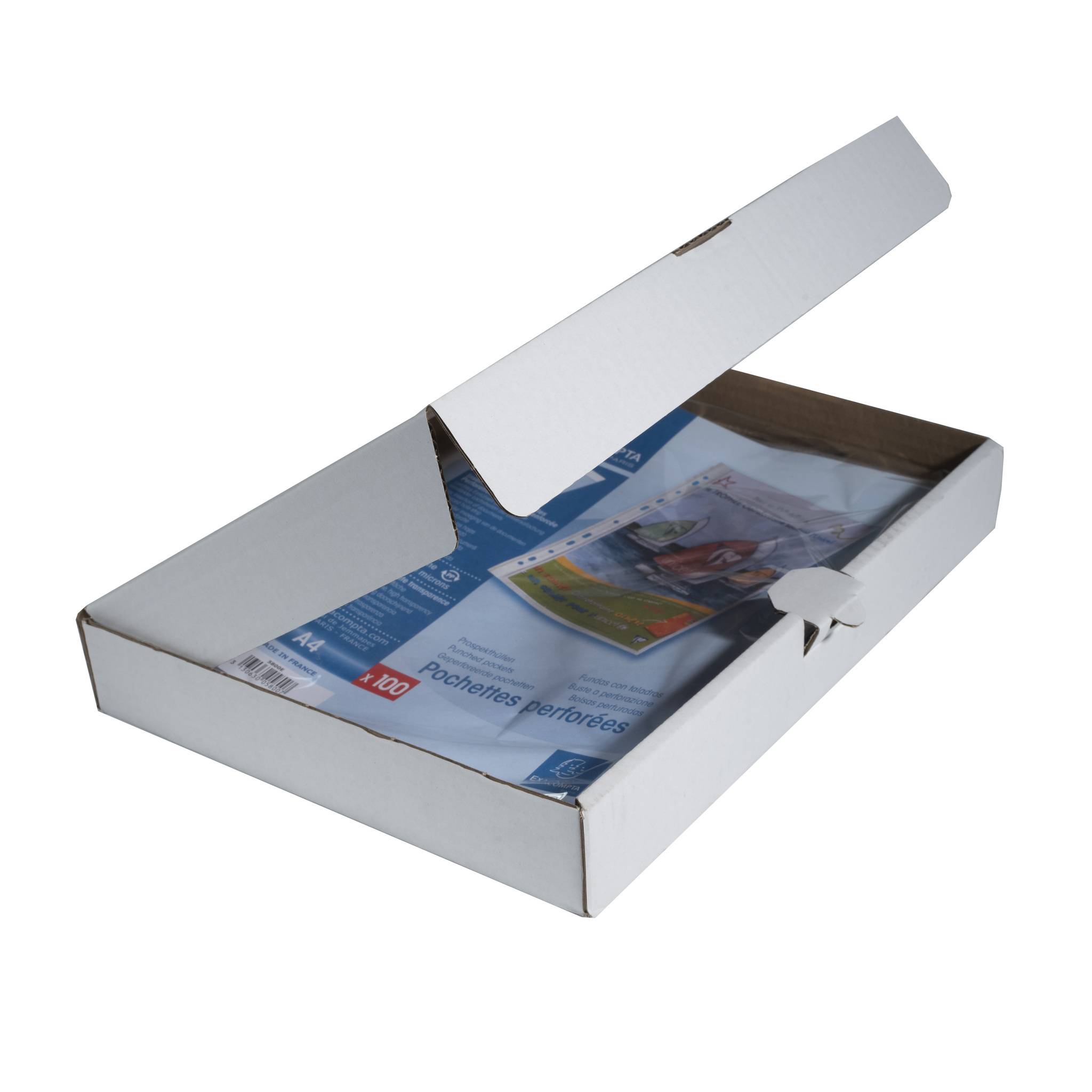 Exacompta 100x Prospekthüllen oben seitlich geöffnet glatt PP A4 Kristall 5800E-4