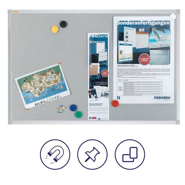 Pinntafel Pin n Mag 120x90cm silber/grau-3