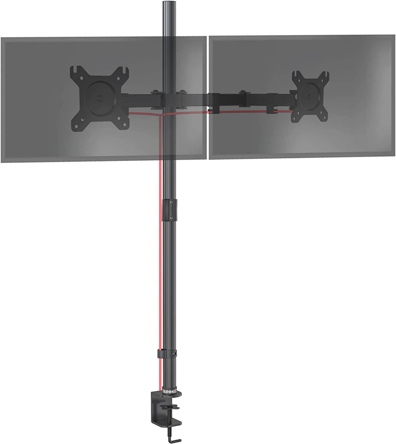 Duronic DMT152 Monitorarm 100 cm für 27 Zoll - 8kg Kapazität - Verstellbar in Höhe, Neigung und Drehung - VESA 75/100-0