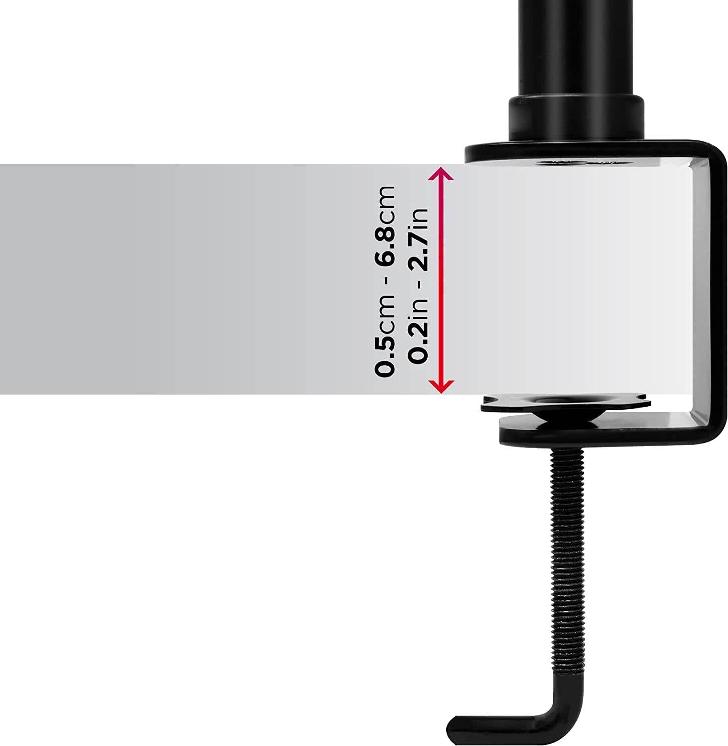 Duronic DMT152 Monitorarm 100 cm für 27 Zoll - 8kg Kapazität - Verstellbar in Höhe, Neigung und Drehung - VESA 75/100-4