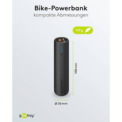Goobay Bike‑Powerbank 5000 mAh, USB‑C & USB‑A, 18 W Power Delivery / Quick Charge, Taschenlampe, Fahrrad Powerbank-2