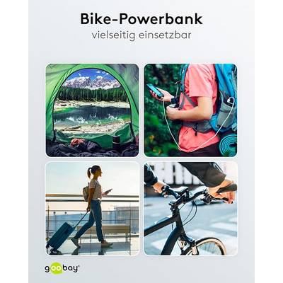 Goobay Bike‑Powerbank 5000 mAh, USB‑C & USB‑A, 18 W Power Delivery / Quick Charge, Taschenlampe, Fahrrad Powerbank-4