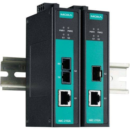 Industrieller 10/100/1000BaseT(X) auf 100/1000Base SFP Medienkonverter, -40 bis 75°C Betriebstempe-0