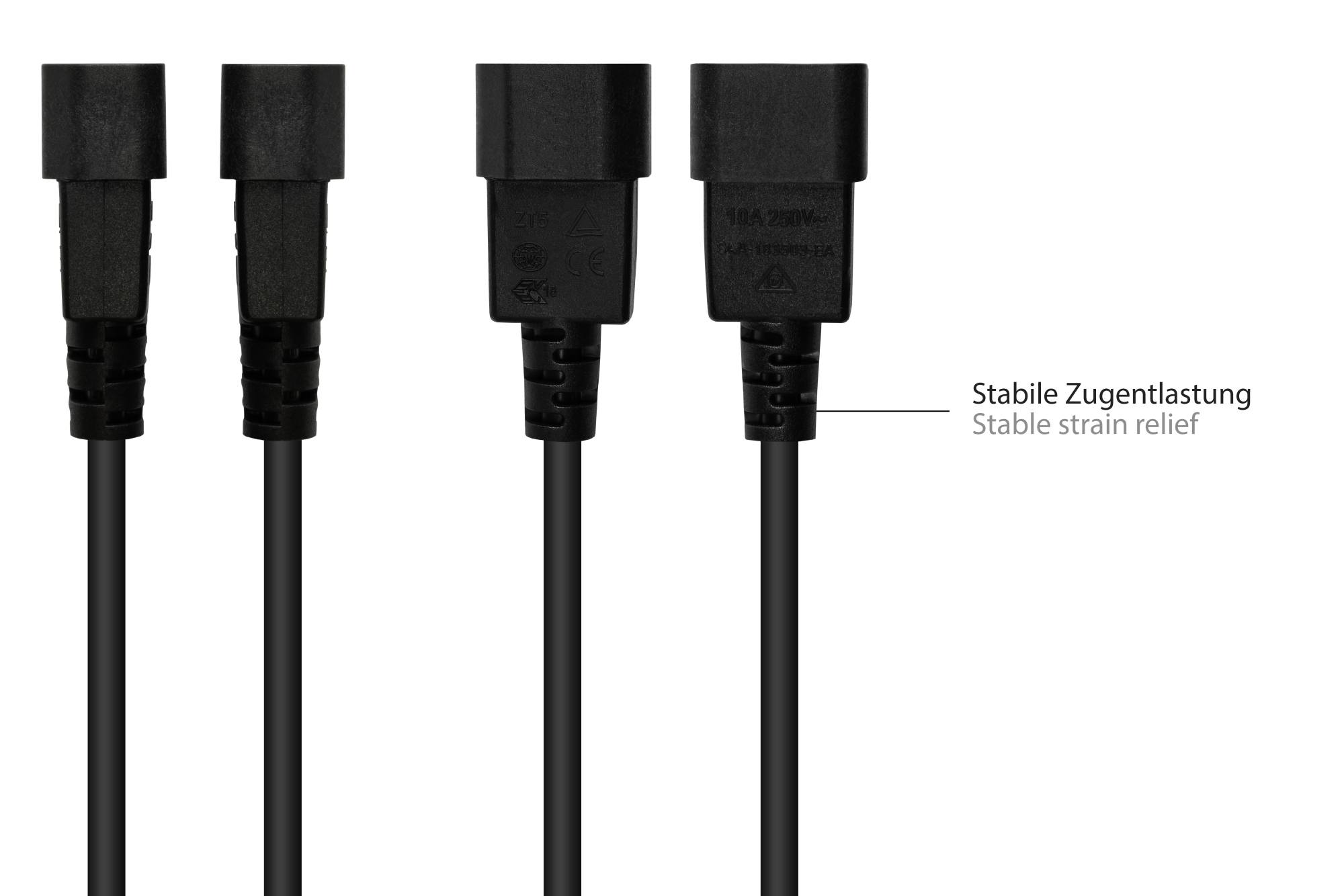 Good Connections P1430-S015 - 1,5 m - C14-Koppler - C13-Koppler - H05VV-F - 250-3
