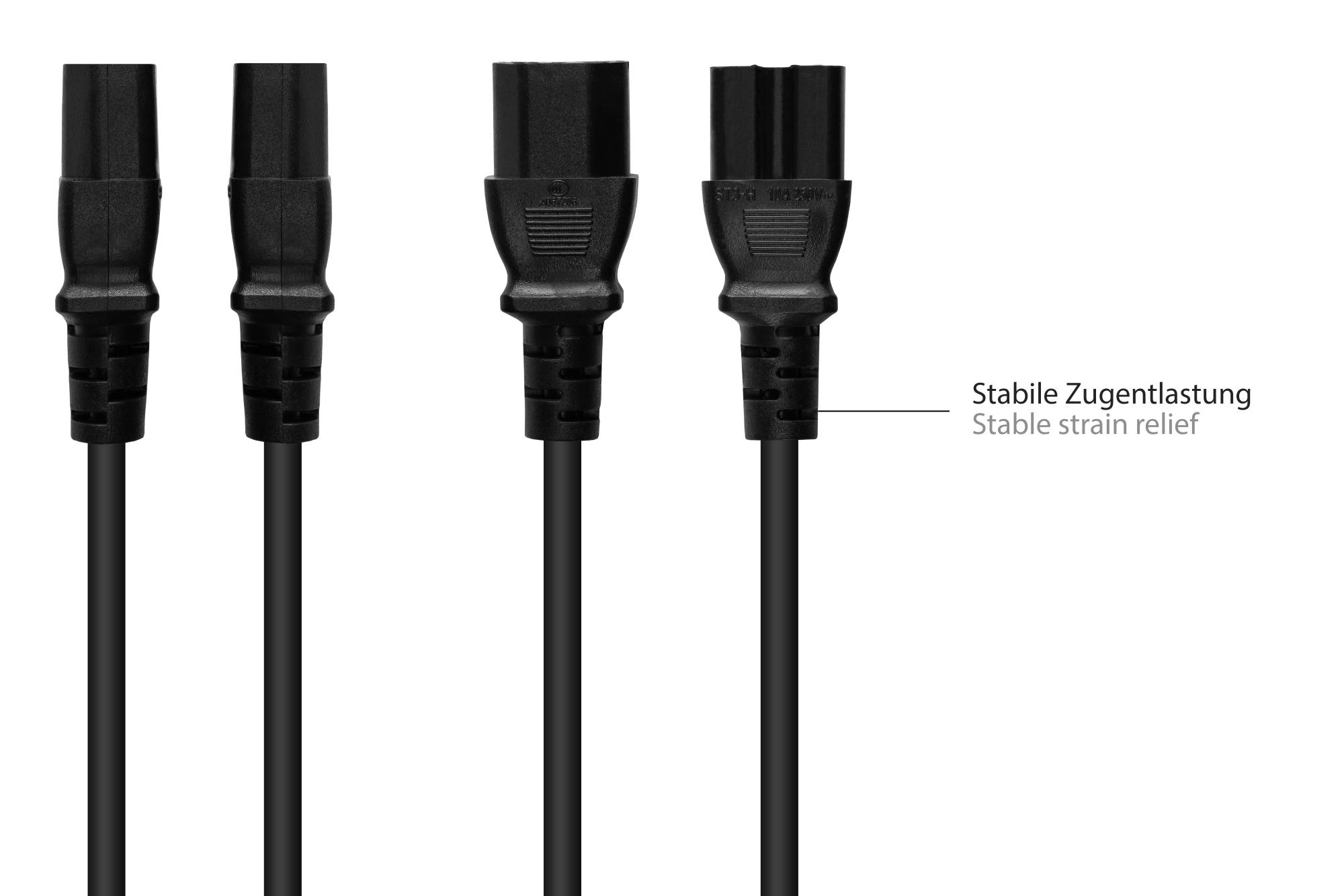Good Connections P0150-S007 - 0,75 m - Netzstecker Typ E+F - C15-Koppler - H05VV-3