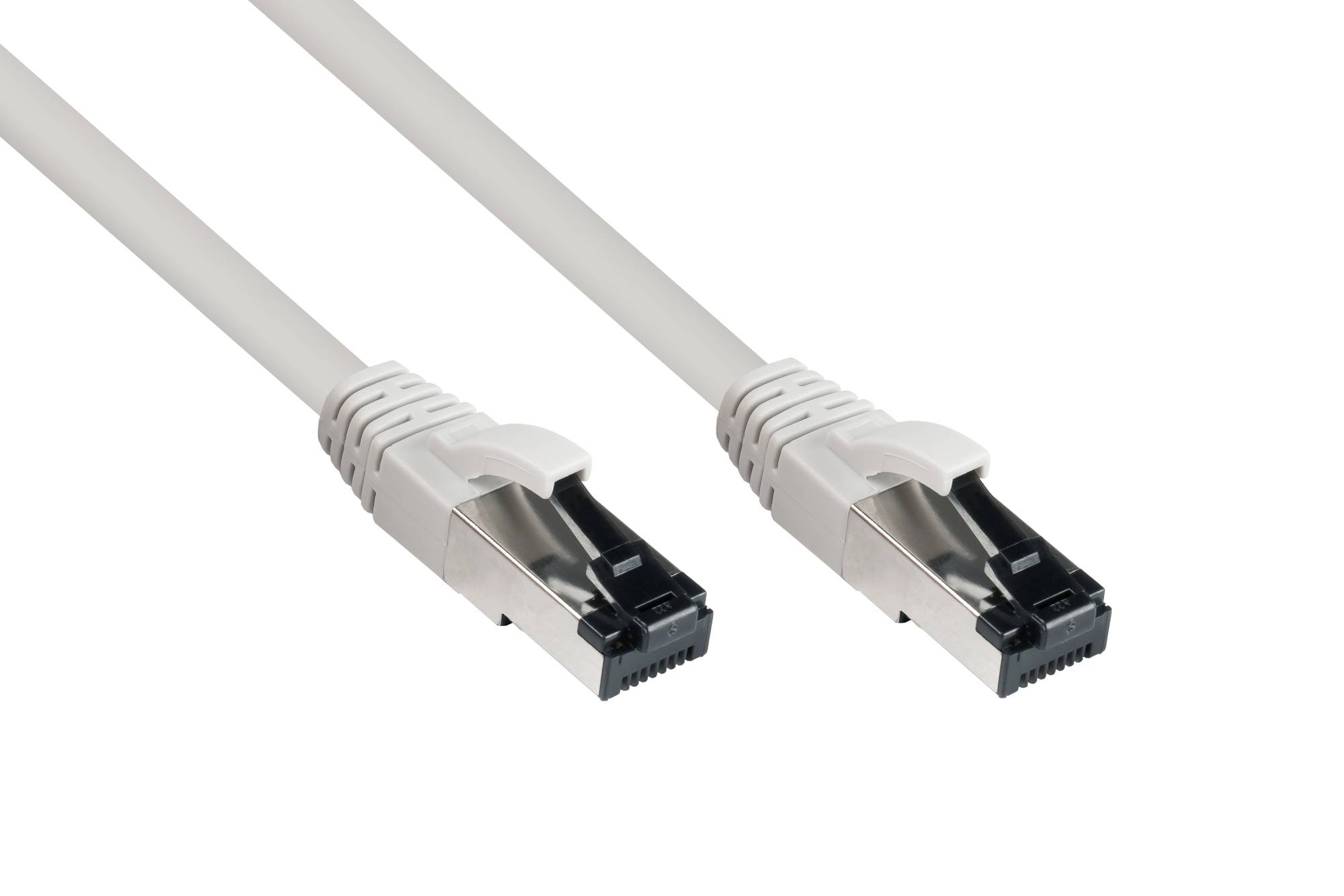 kabelmeister® RNS® Patchkabel Cat. 8.1, S/FTP, PiMF, halogenfrei (LSZH), CU, AWG26, 2000MHz, 40Gbit/s, grau, 1,5m-0