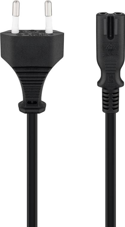 Goobay 95039 Netzkabel mit Eurostecker & C7 Buchse universell Stromkabel für PlayStation & Xbox Eurokabel Schwarz 5.00 m-5