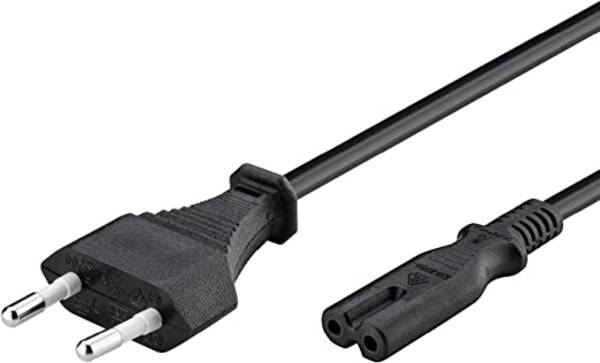 Goobay 95039 Netzkabel mit Eurostecker & C7 Buchse universell Stromkabel für PlayStation & Xbox Eurokabel Schwarz 5.00 m