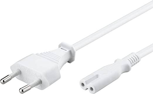 Goobay 93987 Netzkabel mit Eurostecker & C7 Buchse universell Stromkabel für PlayStation & Xbox Eurokabel, Weiß, 3.00 m-0