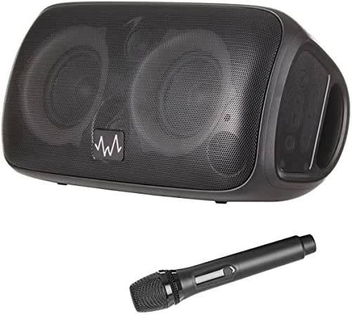 wave 59999 Karaoke Anlage kabelloses Mikrofon, wasserdichte Karaoke Maschine, tragbarer Bluetooth Lautsprecher Box, Akku-0