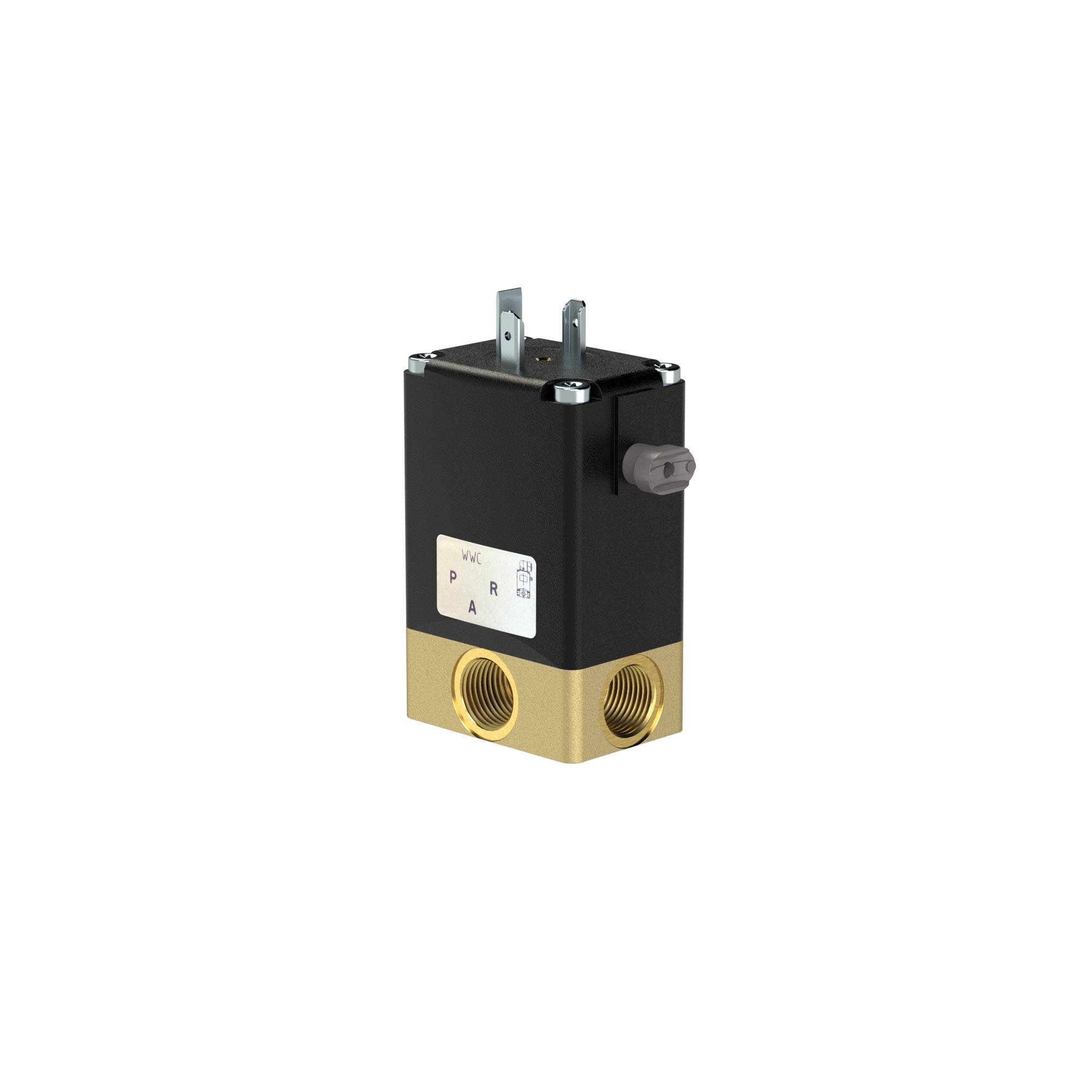 3/2 We-MV, NC, MS, G 1/4, DN 4,0, PN 0-5, NBR, direktg. 12V DC-0