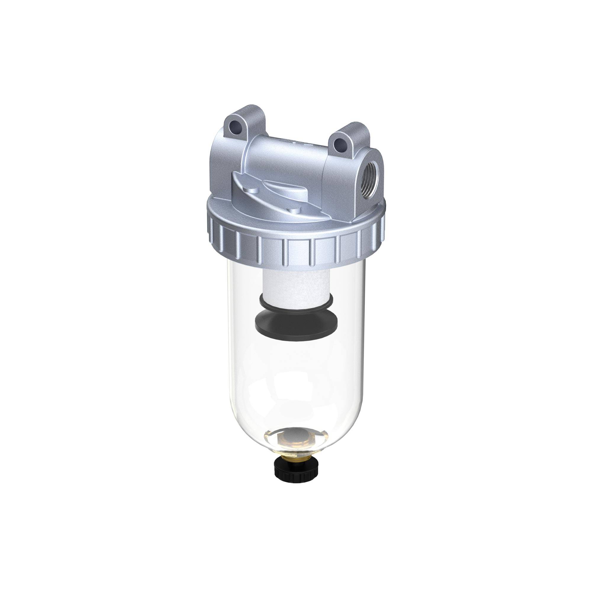 RIEGLER Filter »Standard« mit Polycarbonatbehälter, 5 µm, BG 2, G 3/8, PE max. 16 bar, Med.-Umgebungstemp. max. 60 °C, A-0
