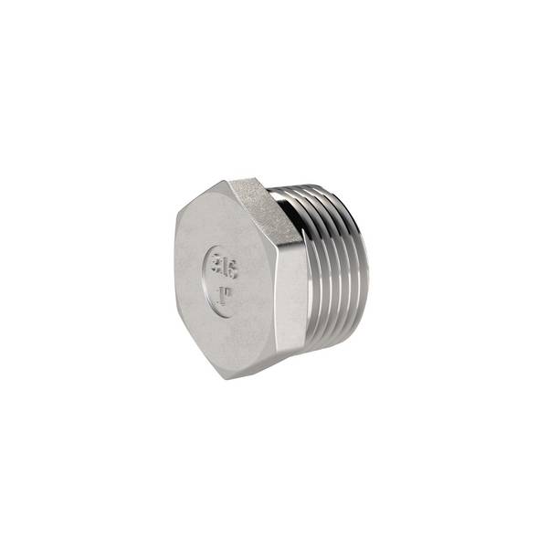 RIEGLER Verschlussstopfen, Sechskant, G 1 1/4, AG, SW 44, Arbeitsdruck max. 20 bar, ES 1.4408.