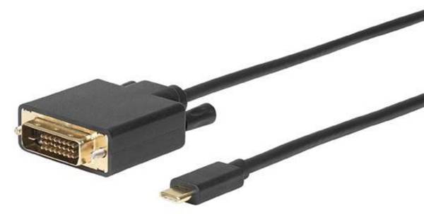 Microconnect USB3.1CDVI18B, 1,8 m, USB Typ-C, DVI-D, Männlich, Männlich, Gold