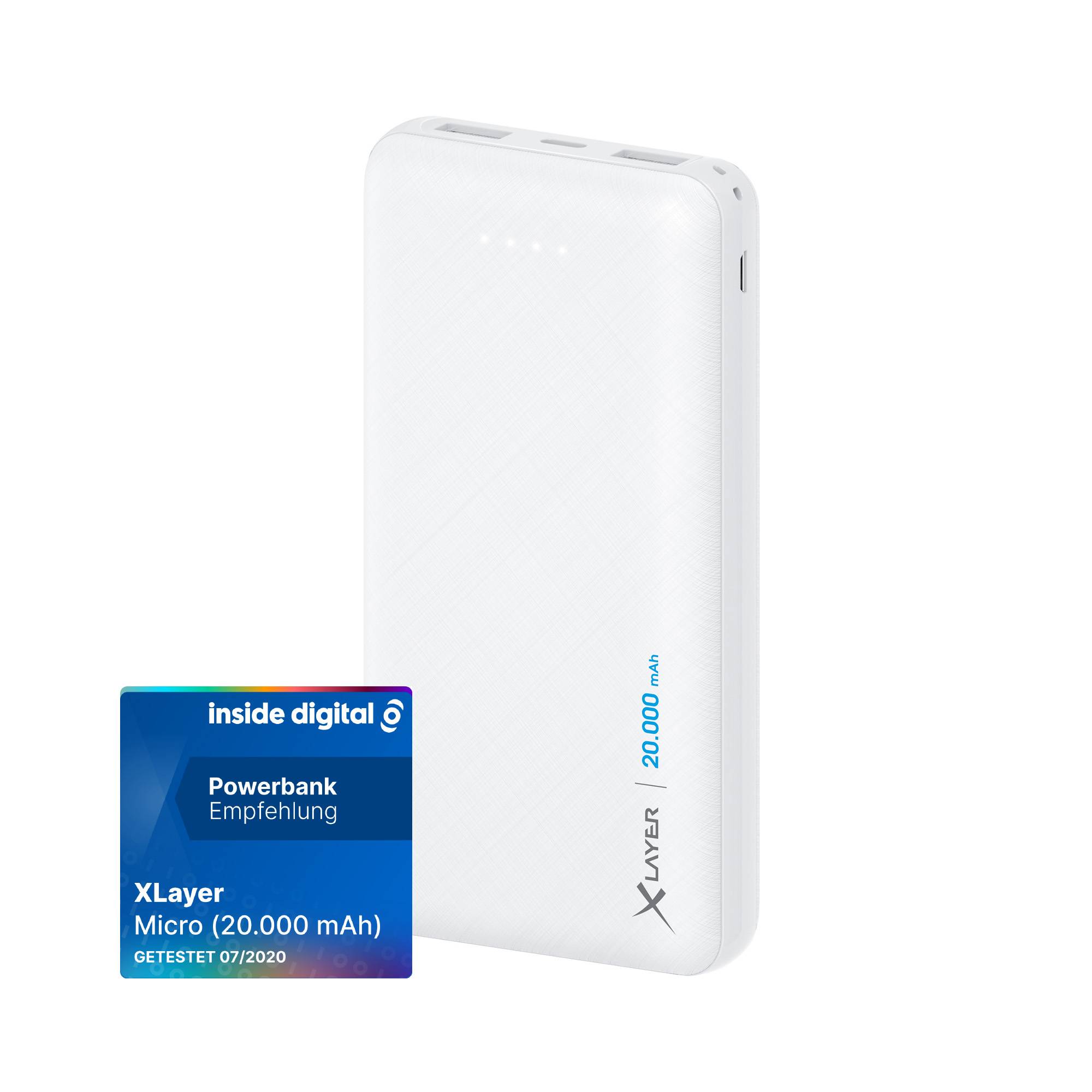 Zusatzakku XLayer Powerbank Micro White 20.000 mAh-1