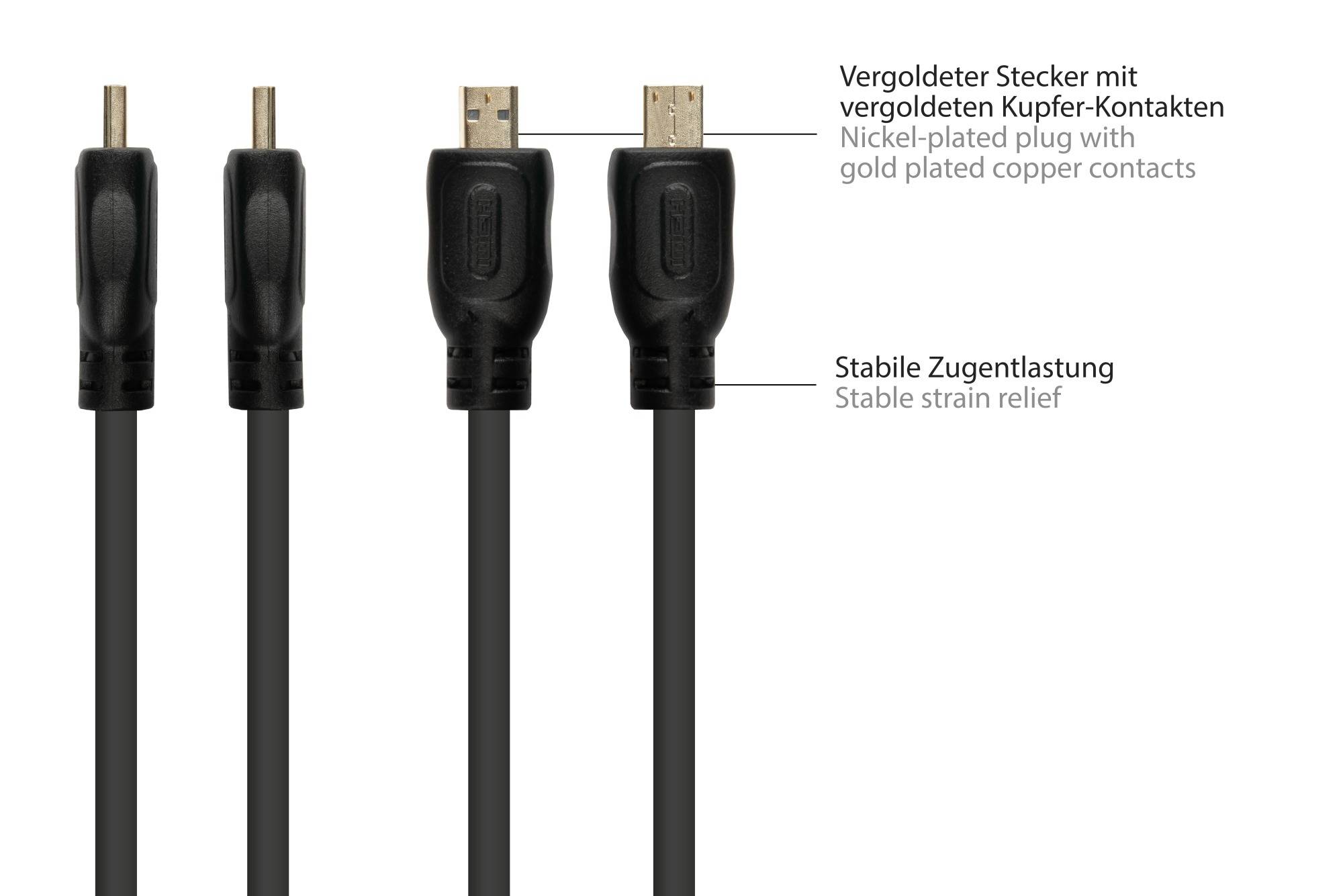 HDMI 2.0b Kabel, Stecker (Typ A) an Mirco Stecker (Typ D), 4K / UHD @60Hz, 18 Gbit/s, schwarz, 1,5m-1