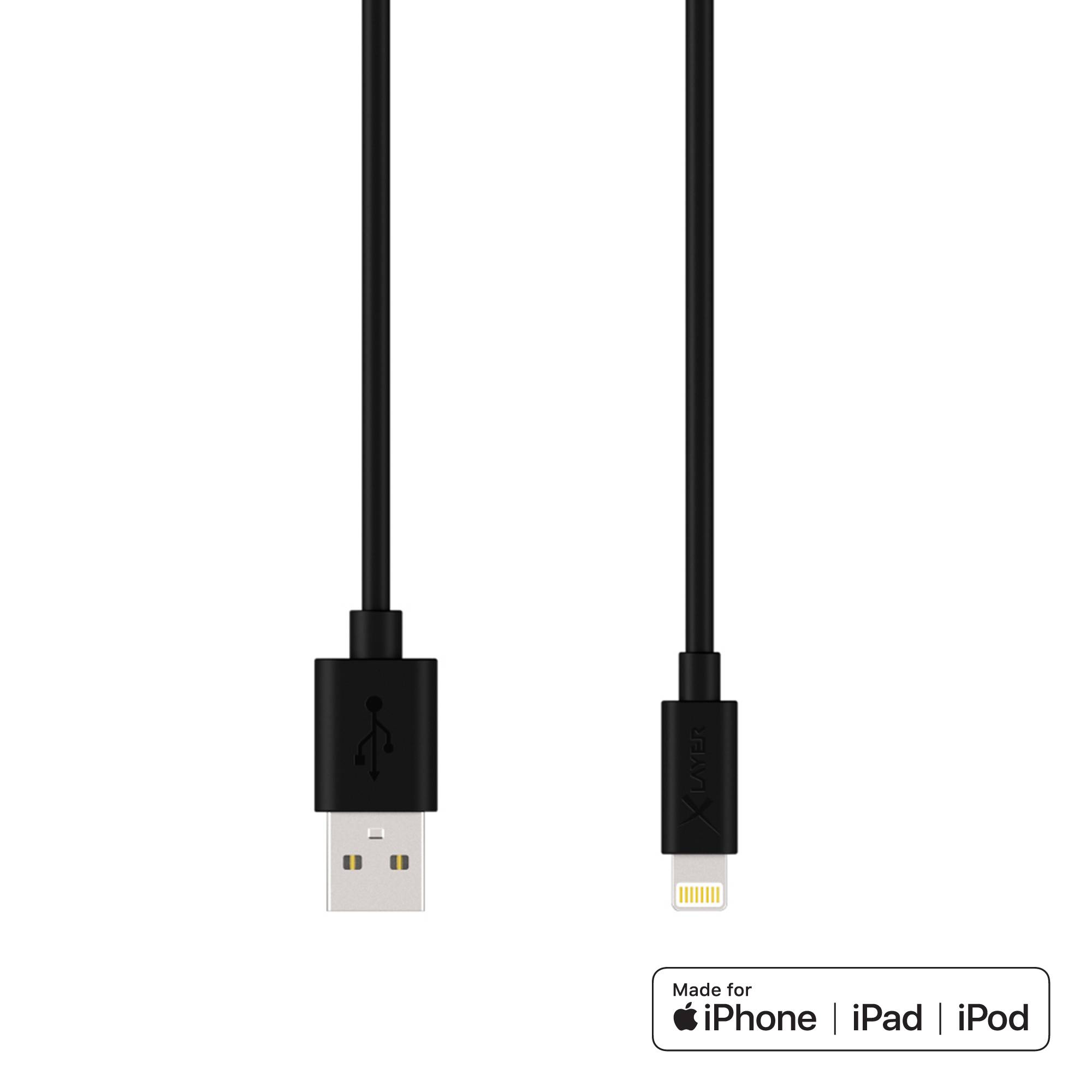 Kabel XLayer PREMIUM MFi Lightning Sync & Charge Kabel Black 1.20 m-0