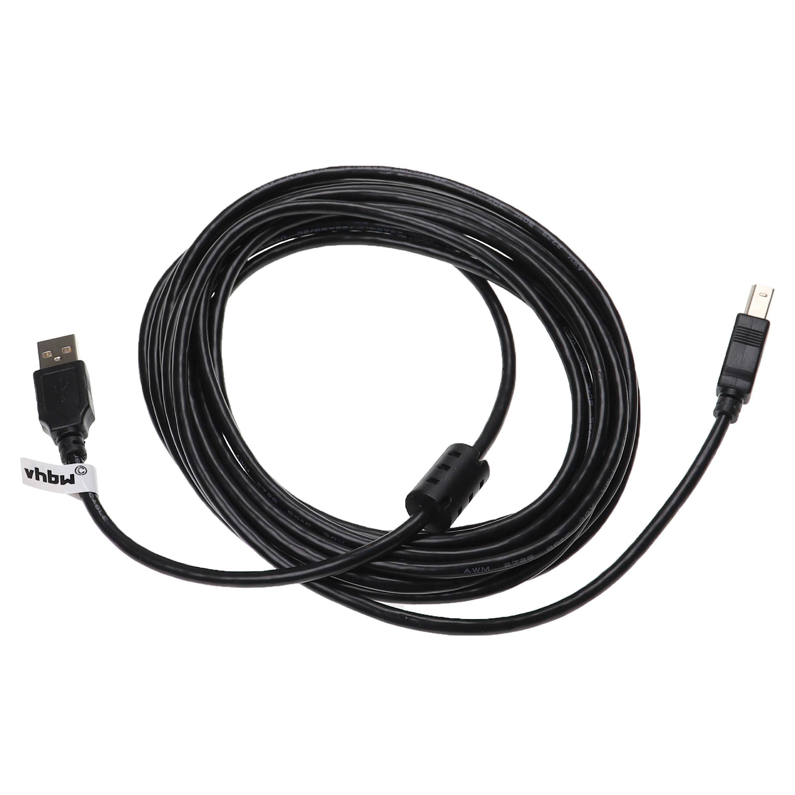 vhbw USB A auf USB B Druckerkabel Scannerkabel Adapterkabel 5 m | Schwarz-0