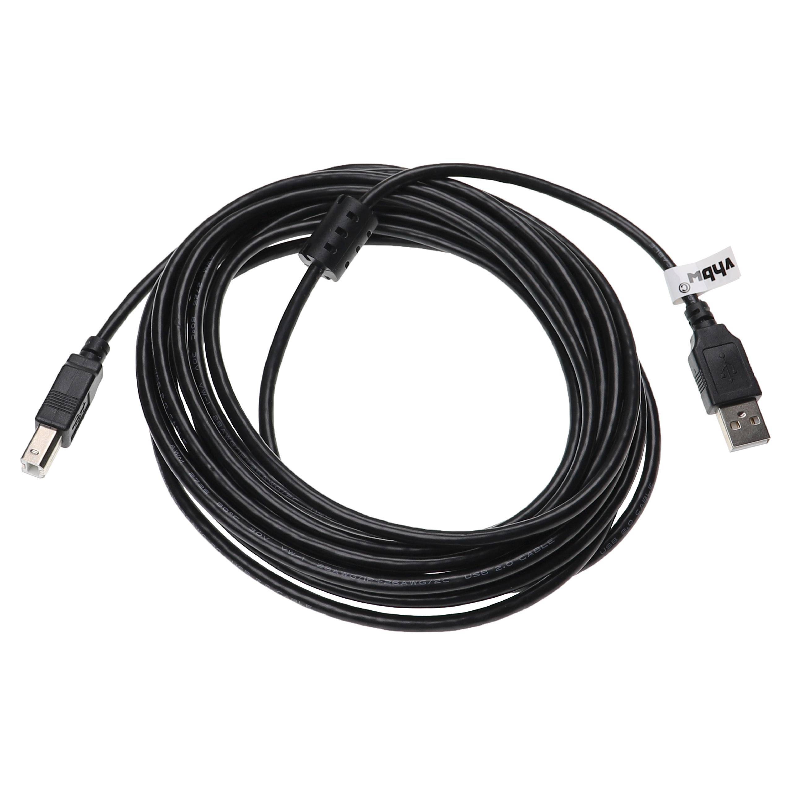vhbw USB A auf USB B Druckerkabel Scannerkabel Adapterkabel 5 m | Schwarz-1