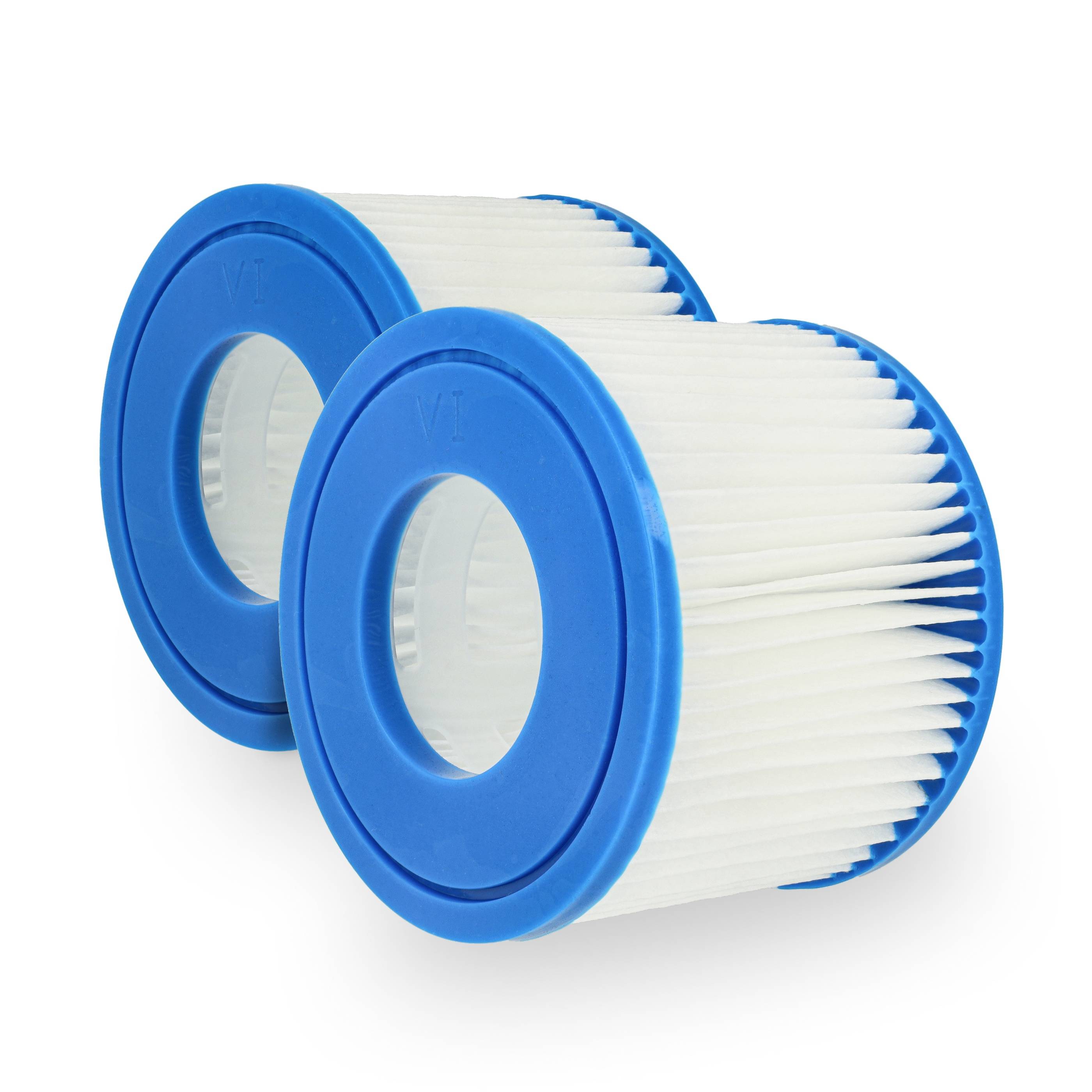 vhbw 2x Filterkartusche Typ VI kompatibel mit HWC PH050018 Pool | Ersatzfilter Blau Weiß-0