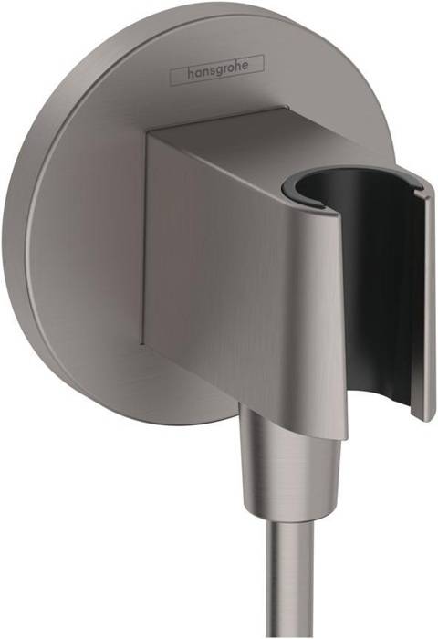 hansgrohe FixFit S Wandanschluss mit Brausehalter, Brushed Black Chrome-0