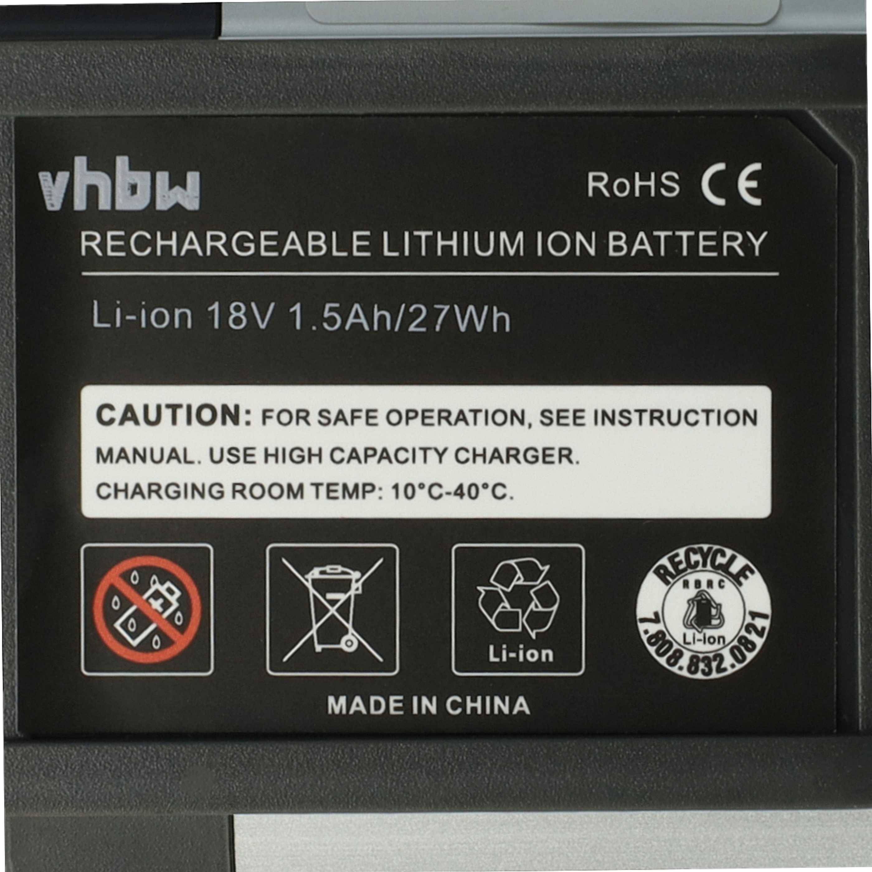 vhbw 3x Akku kompatibel mit Gardena EasyCut Li-18/50 (8877-20) Rasenmäher Grasschere, Strauchschere (1500mAh 18V Li-Ion)-3