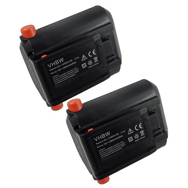 vhbw 2x Akku kompatibel mit Gardena TCS Li-18/20 (8866-20) | PowerMax Li-18/32 5039-20 Rasenmäher Grasschere