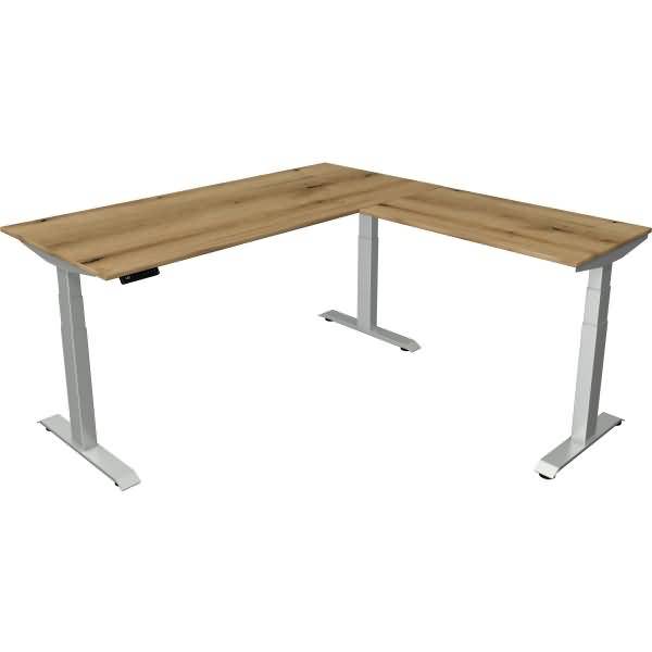 Sitz-/Stehtisch Kombi Move 4 neu elektr. verstellbar BxT-H 180x180-129cm eiche-0