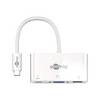 Goobay 62100 USB-C Adapter Multiport USB Hub 3 Ports Monitor VGA, USB-A, USB-C Buchse 60W Power Delivery Verteiler, Weiß