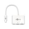 Goobay 62104 USB-C Adapter Multiport Hub 3 Ports HDMI, USB-A, USB-C Buchse 60 W Power Delivery, 4K@30 Hz Verteiler, Weiß