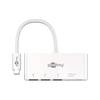 Goobay 62097 USB-C Adapter Multiport USB Hub 5 Ports 3x USB-A 3.0, 1x microSD Reader & 1x SD Kartenleser Verteiler, Weiß