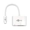 Goobay 62108 USB-C Adapter Multiport Hub 2 Ports DVI Buchse & USB-C Anschluss mit 60 W Power Delivery Hub Verteiler Weiß