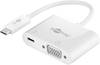 Goobay 62107 USB-C Adapter Multiport USB Hub für Monitore 2 Ports VGA & USB-C Buchse 60 W Power Delivery Verteiler, Weiß